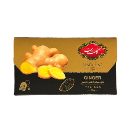 چای سیاه کیسه ای با طعم زنجبیل گلستان بسته 25 عددی