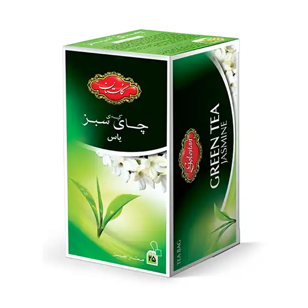 چای سبز کیسه ای گلستان با طعم یاس بسته 25 عددی