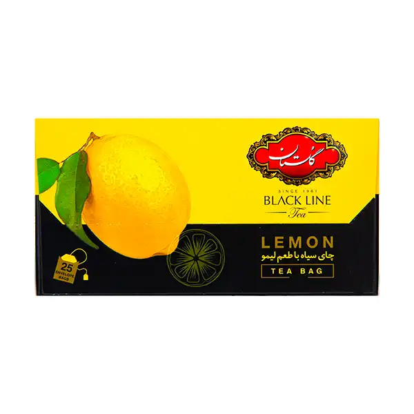 چای سیاه کیسه ای گلستان با طعم لیمو بسته 25 عددی