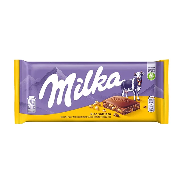 شکلات تخته ای میلکا مدل کورن فلکس 100 گرمی