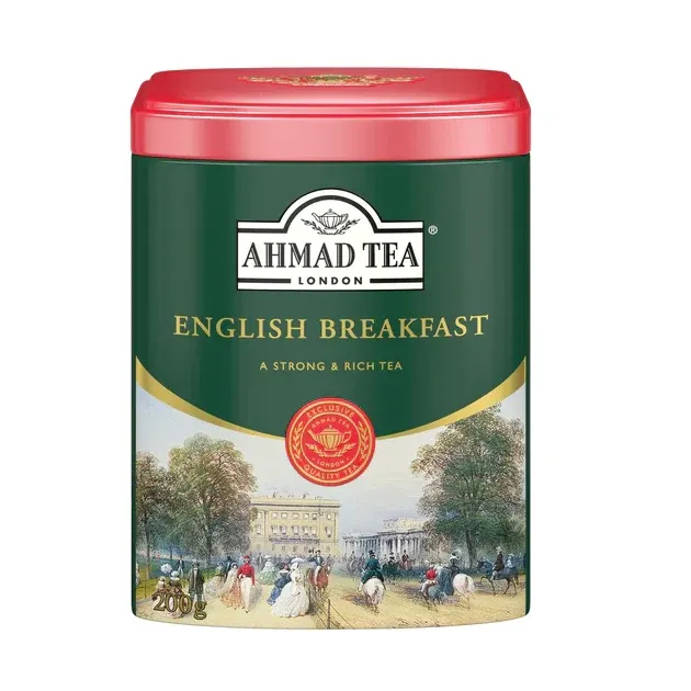 چای سیاه صبحانه انگلیسی  احمد قوطی فلزی 200 گرمی