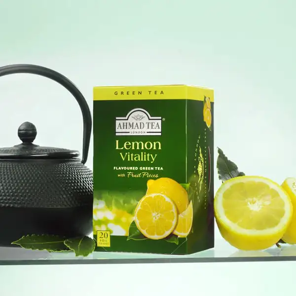 چای سبز کیسه ای با تکه های لیمو احمد 20 عددی