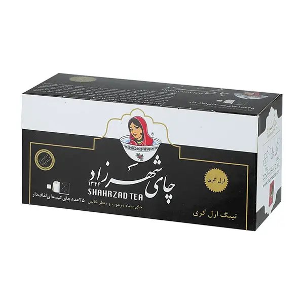 چای ارل گری کیسه ای شهرزاد بسته 25 عددی