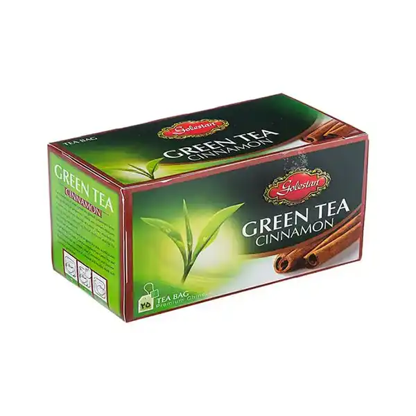 چای سبز کیسه ای با طعم دارچین بسته 25 عددی