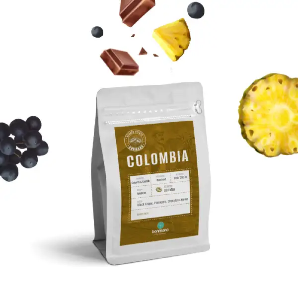 دانه قهوه تک‌خاستگاه کلمبیا بن مانو بسته 250 گرمی