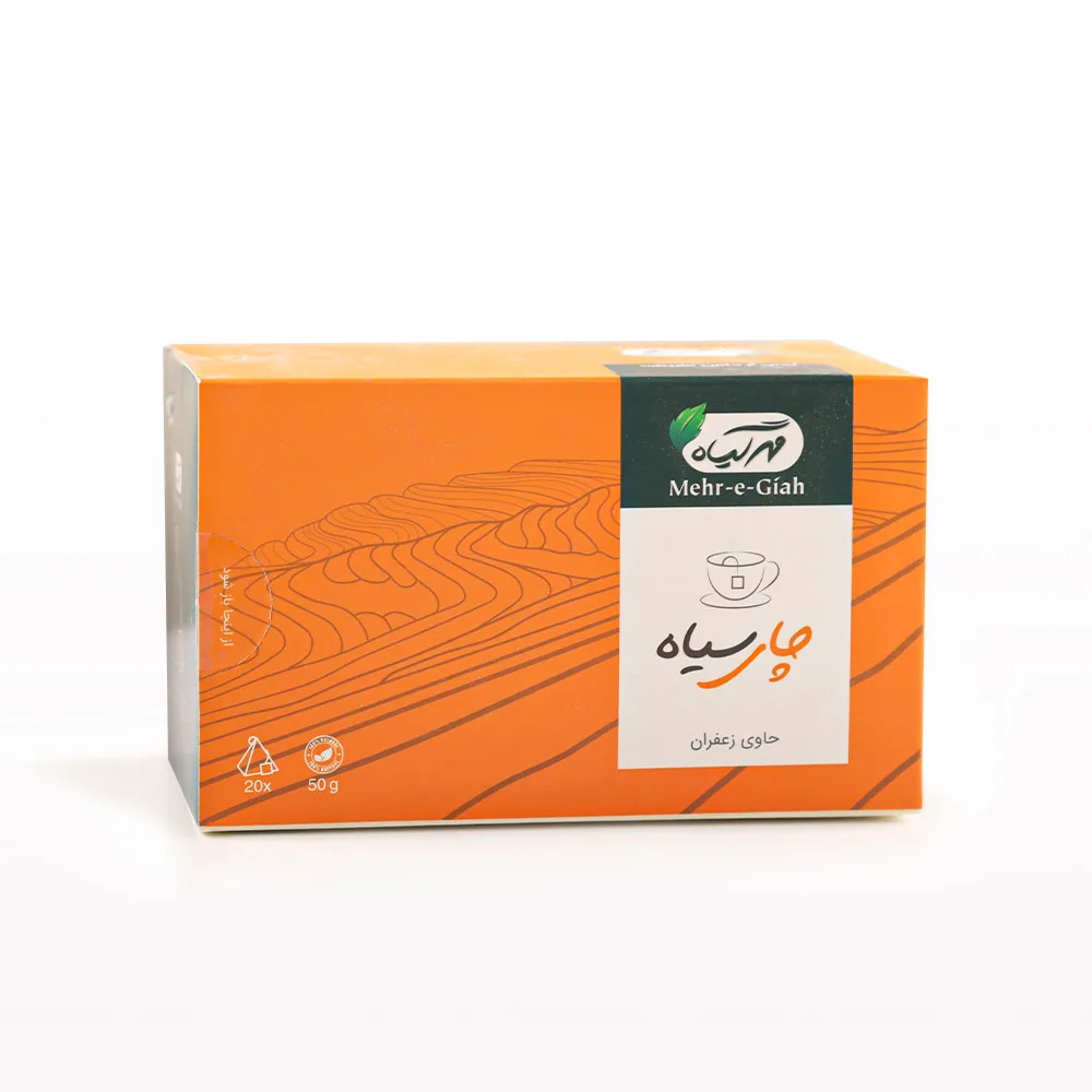 چای سیاه کیسه ای حاوی زعفران مهرگیاه 20 عددی