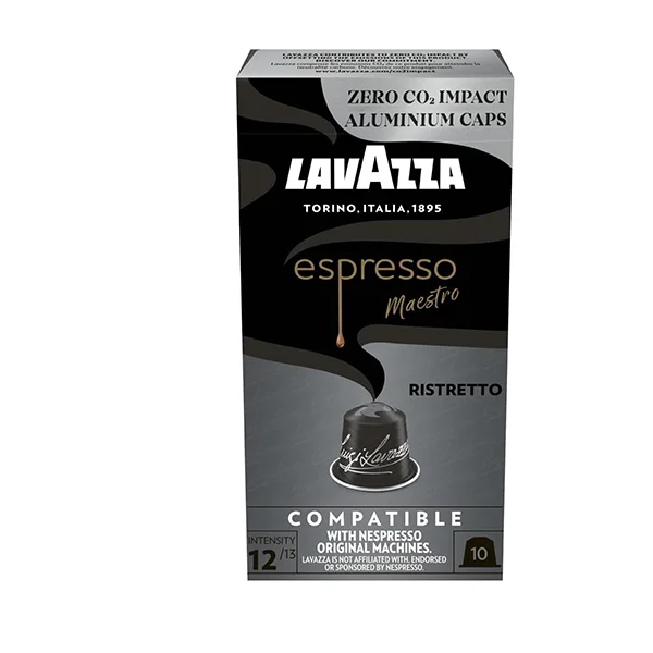 بسته کپسول قهوه آلومینیومی لاوازا مدل اسپرسو ریسترتو 10 عددی