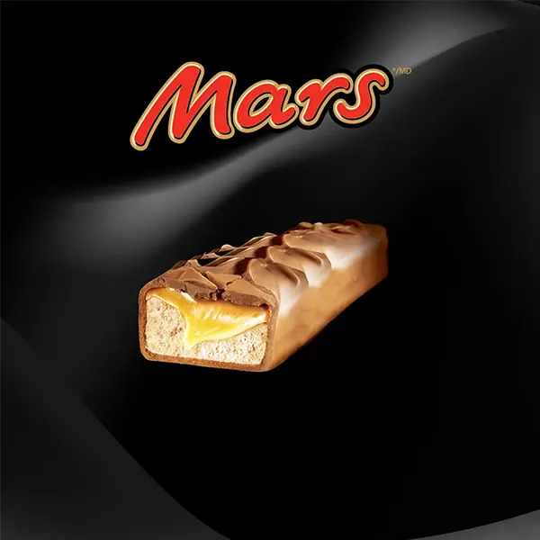 شکلات بار با مغز نوقا و کارامل مارس