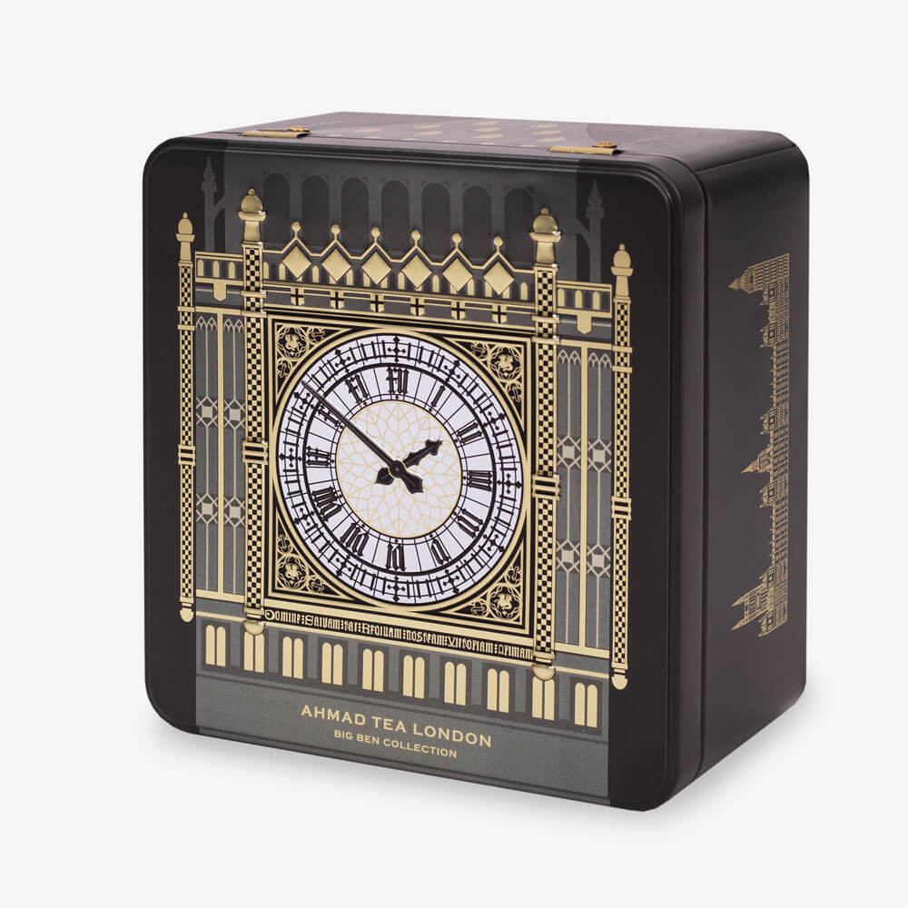 چای کیسه ای احمد مدل ساعت لندن بیگ بن کالکشن 4 بسته 10 عددی قوطی فلزی