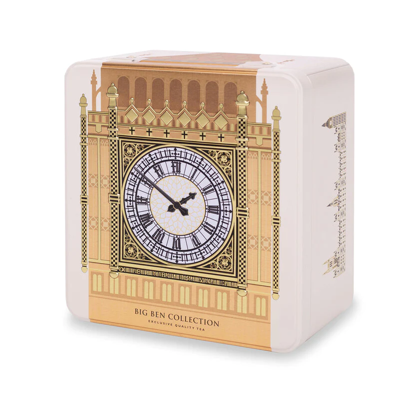 چای کیسه ای احمد مدل ساعت لندن بیگ بن کالکشن 4 بسته 10 عددی قوطی طلایی