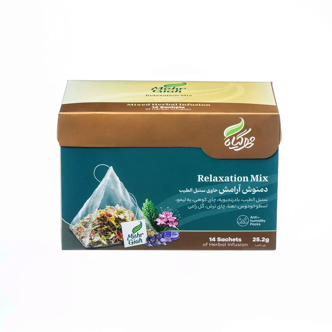 دمنوش کیسه ای آرامش حاوی سنبلطیب مهرگیاه 14عددی