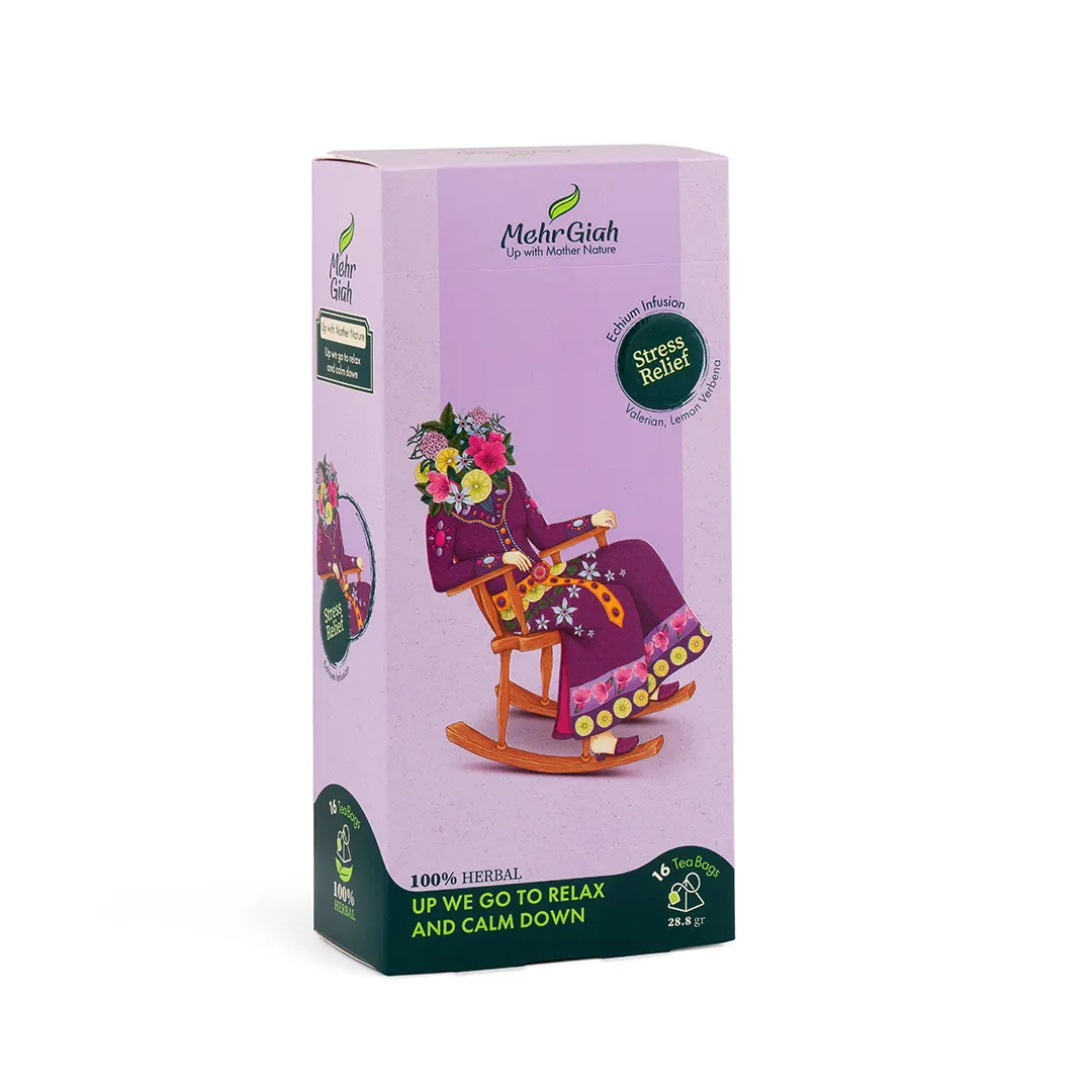 دمنوش آرامش و ضد استرس 16 عددی (مخلوط گل گاوزبان) مهرگیاه