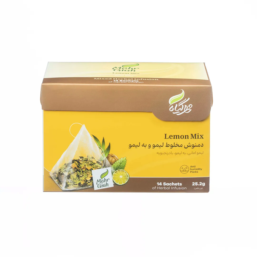 دمنوش کیسه ای مخلوط لیمو و به لیمو مهرگیاه 14 عددی