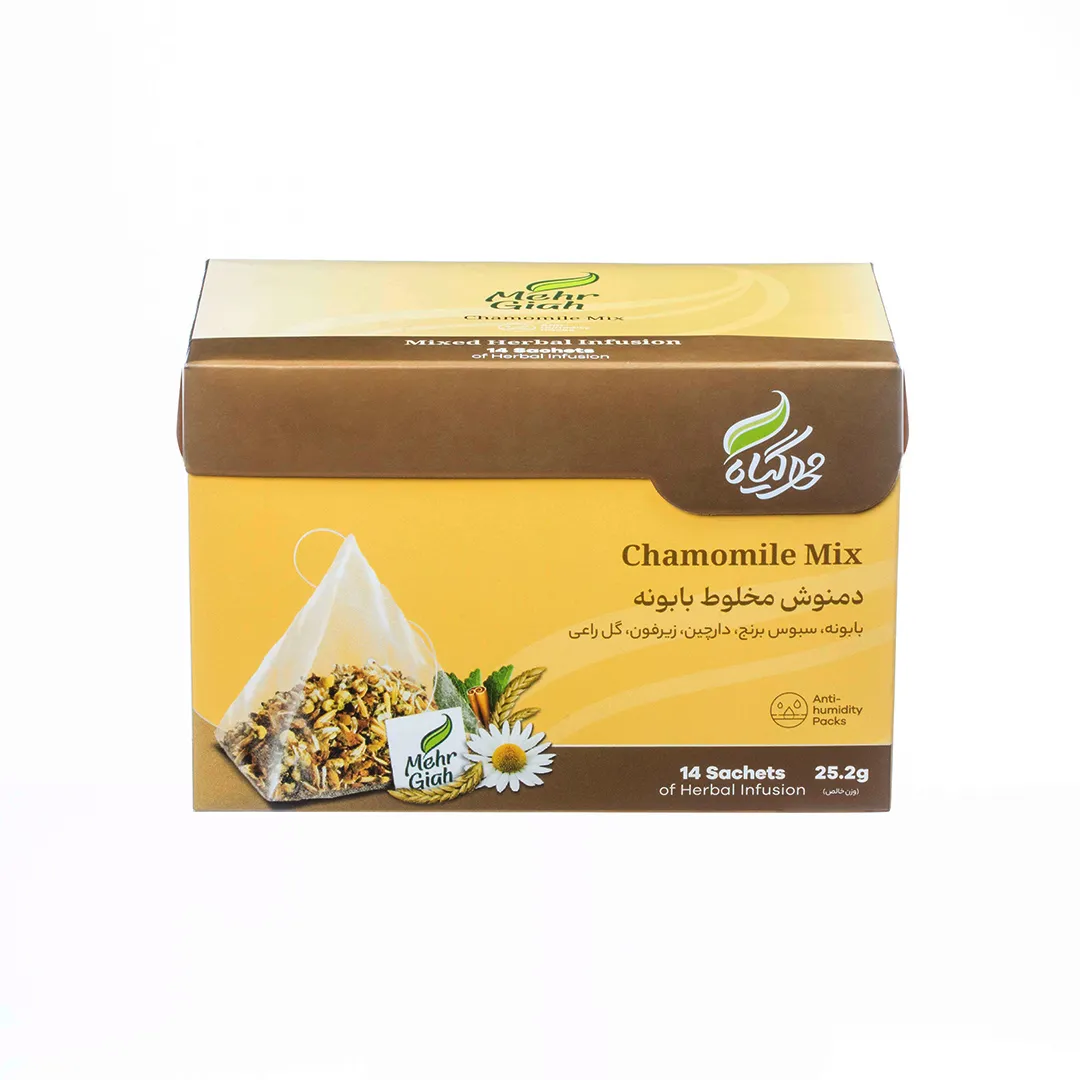 دمنوش کیسه ای گیاهی مخلوط بابونه مهرگیاه 14 عددی