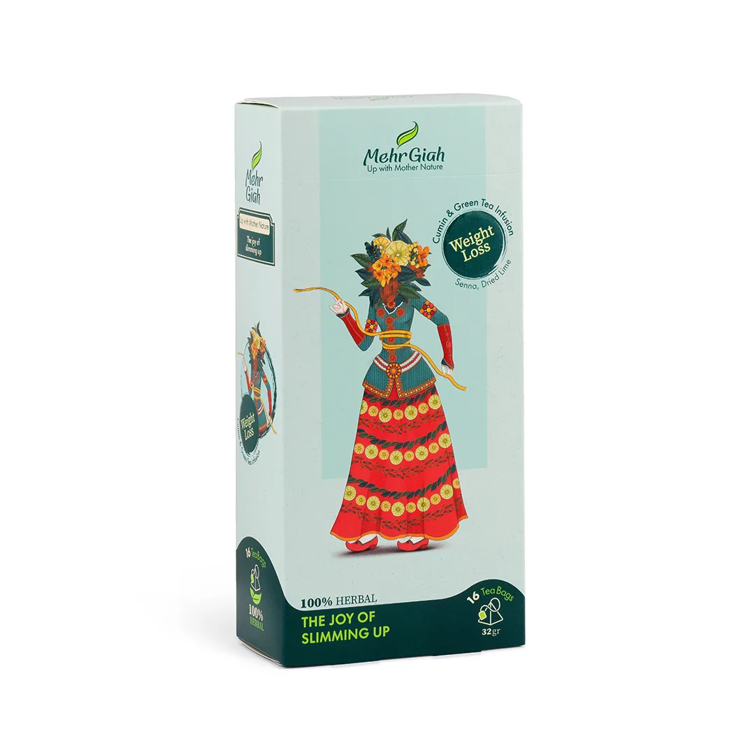 دمنوش کاهش وزن 16 عددی (مخلوط زیره و چای سبز)مهرگیاه